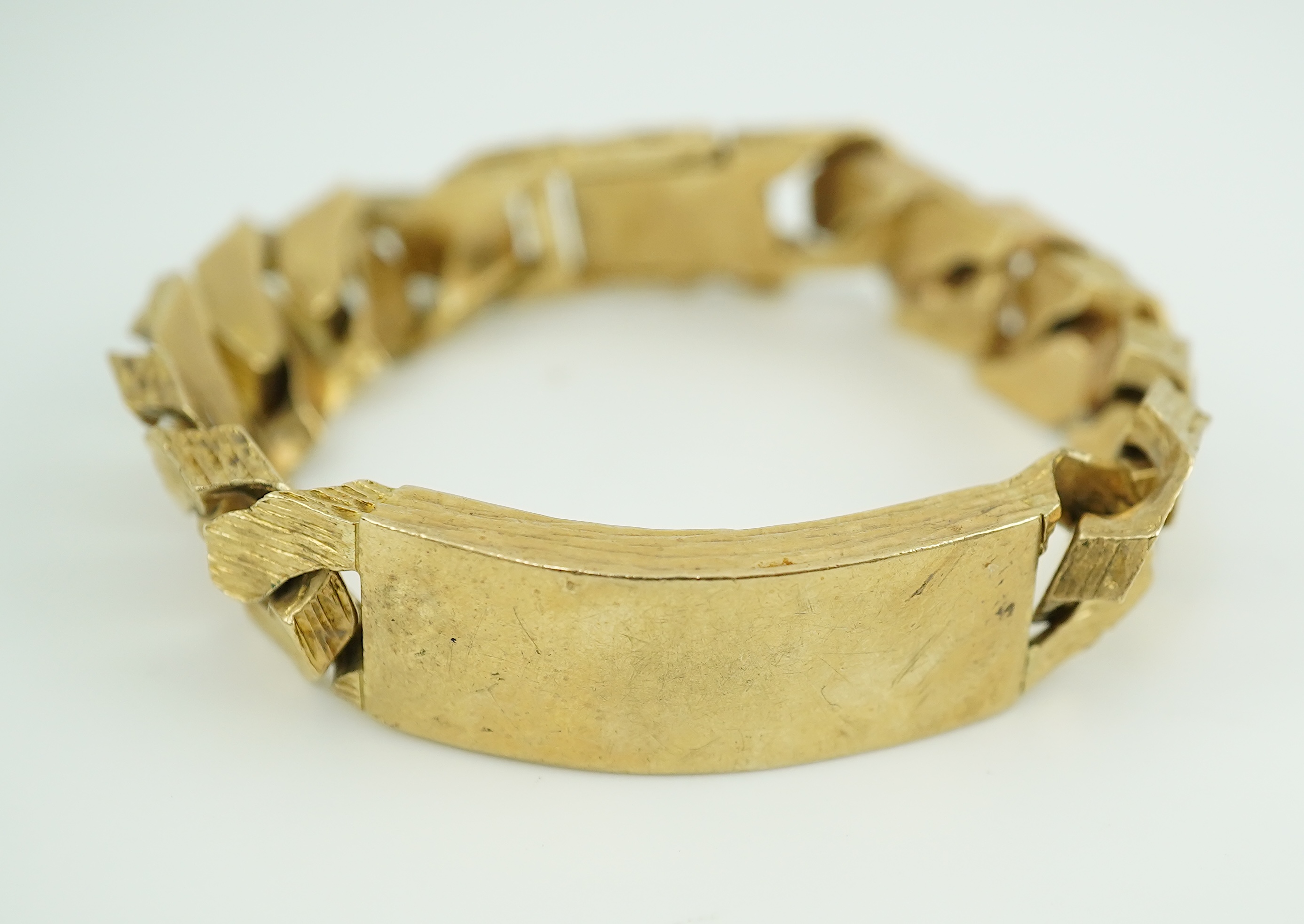 A 9ct gold identity bracelet, circa 1973